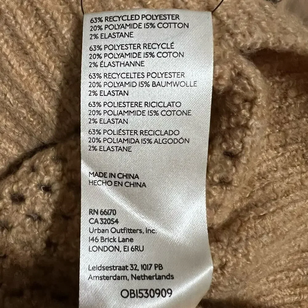Free People Care FP Snowdrift Pullover Sweater in Camel Heather Size Small